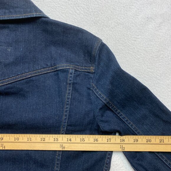 Levi's Trucker Denim Jean Jacket Women's M Dark Blue Stretch - Picture 9 of 11